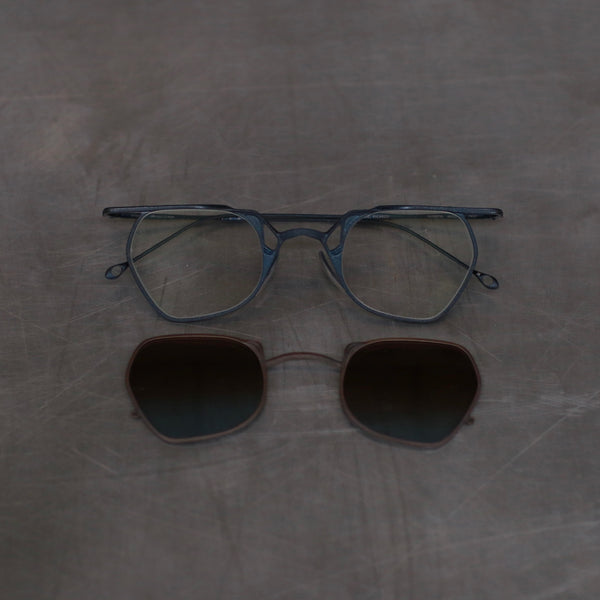 Rigards X TVA Joint RG1999TVA Series Special Shaped Double-layer Sunglasses RG-RG1999TVA-WYQGTMQTL Midnight + Bronze / Retro Transparent + Bronze Blue Lenses